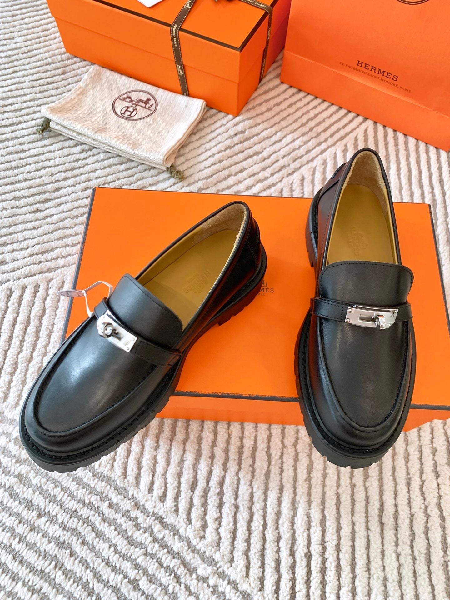 HM Icone Loafer Black Nappa Goat Leather 963174