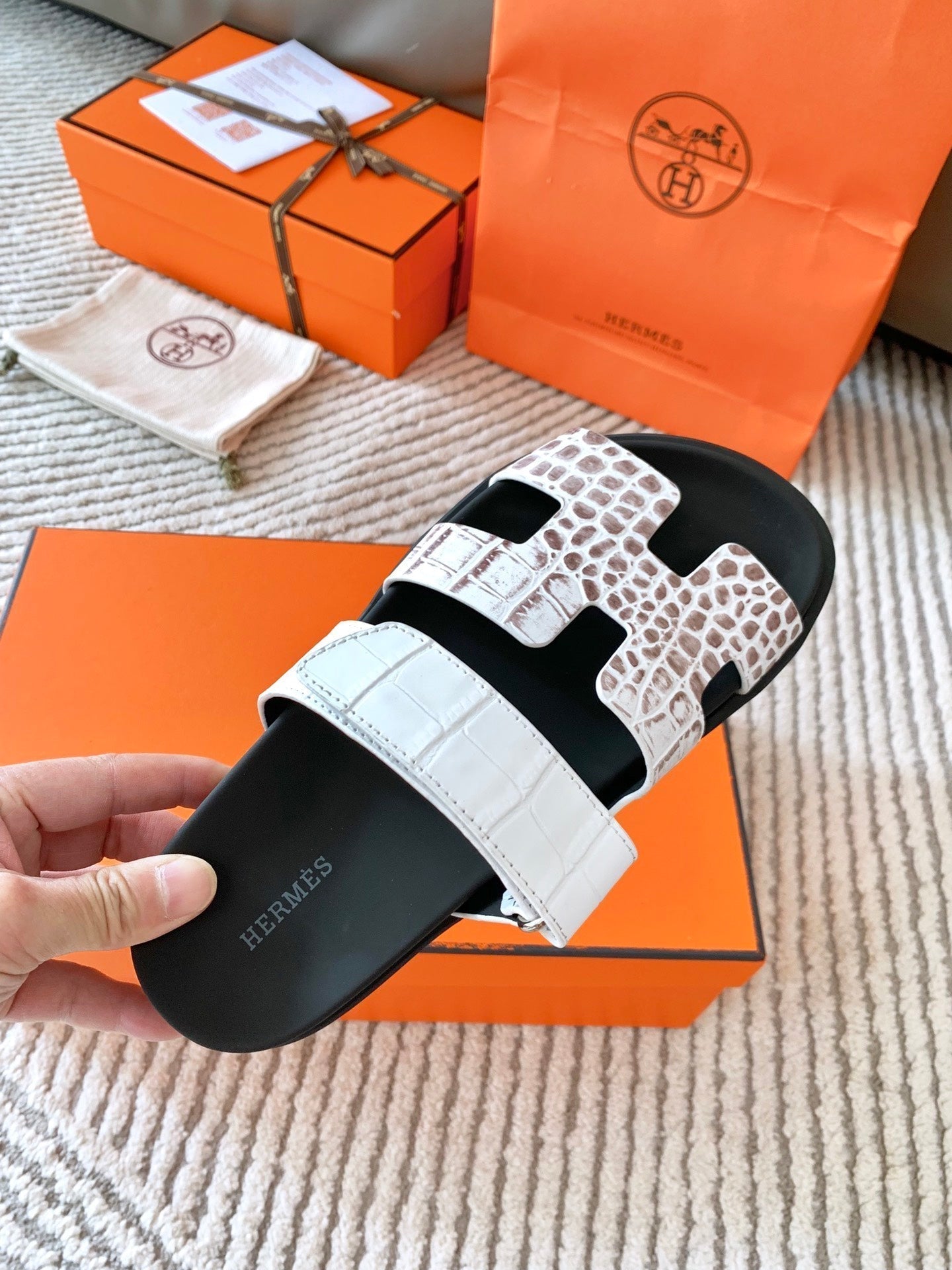 HM Chypre Sandal Ombre White Earth Brown Cowhide 963213