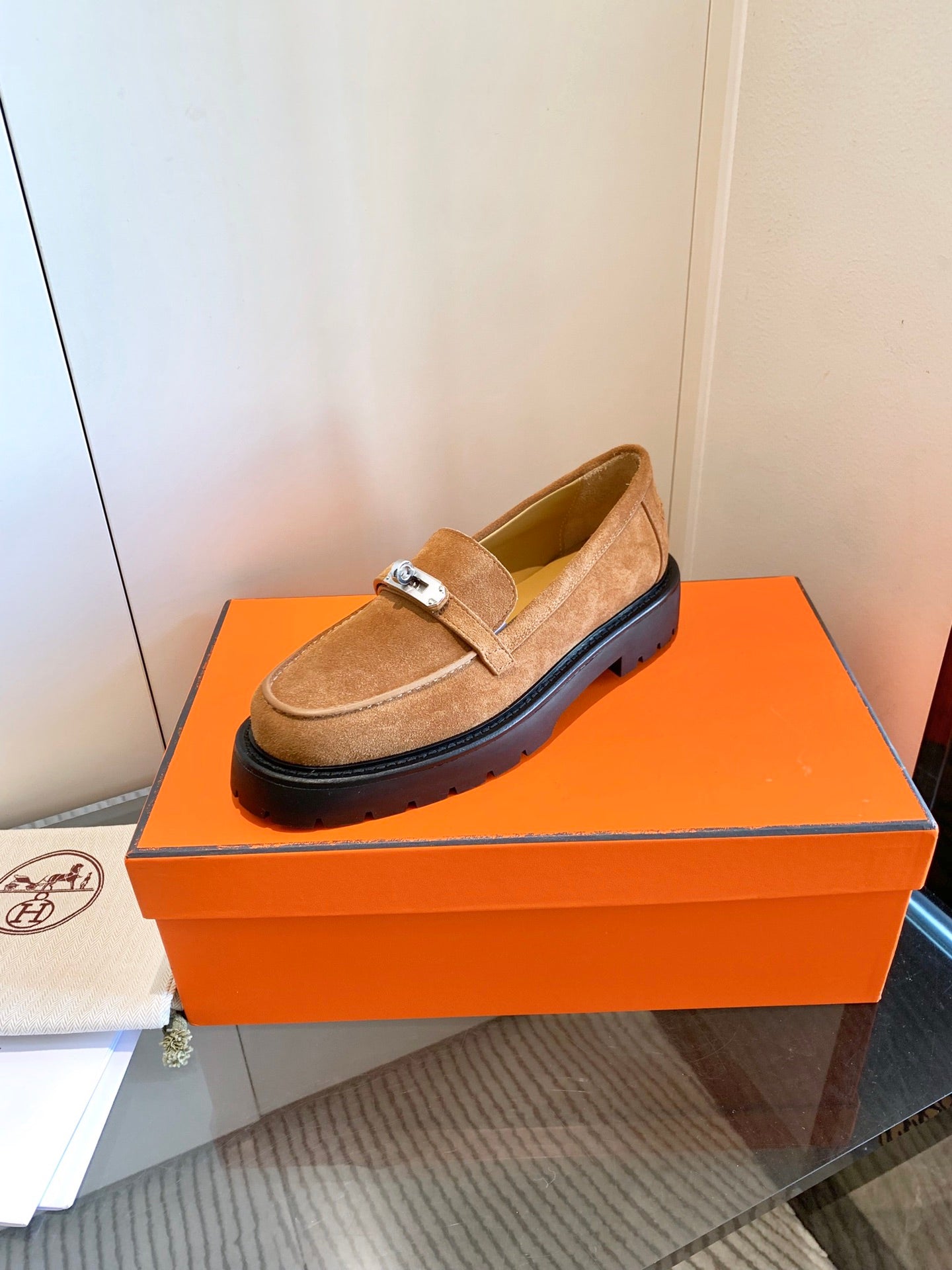 HM Icone Loafer Caramel Suede  963168