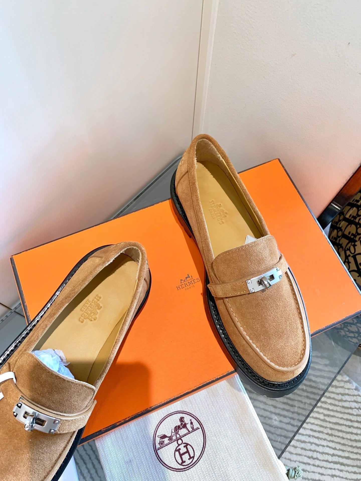 HM Icone Loafer Caramel Suede  963168
