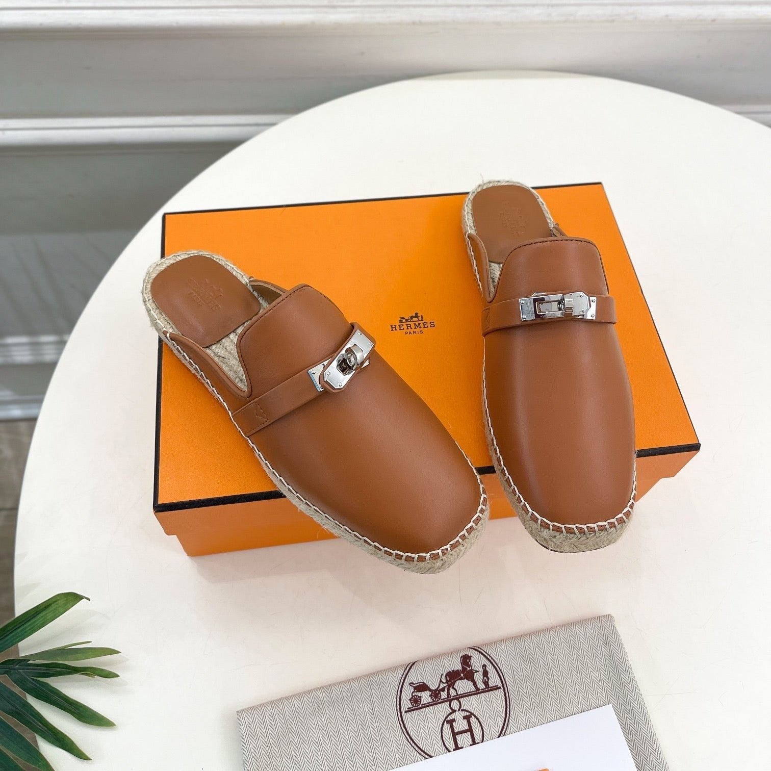 HM Feria Espadrille 20mm Brown Calfskin And Handwoven Hemp Rope 967990