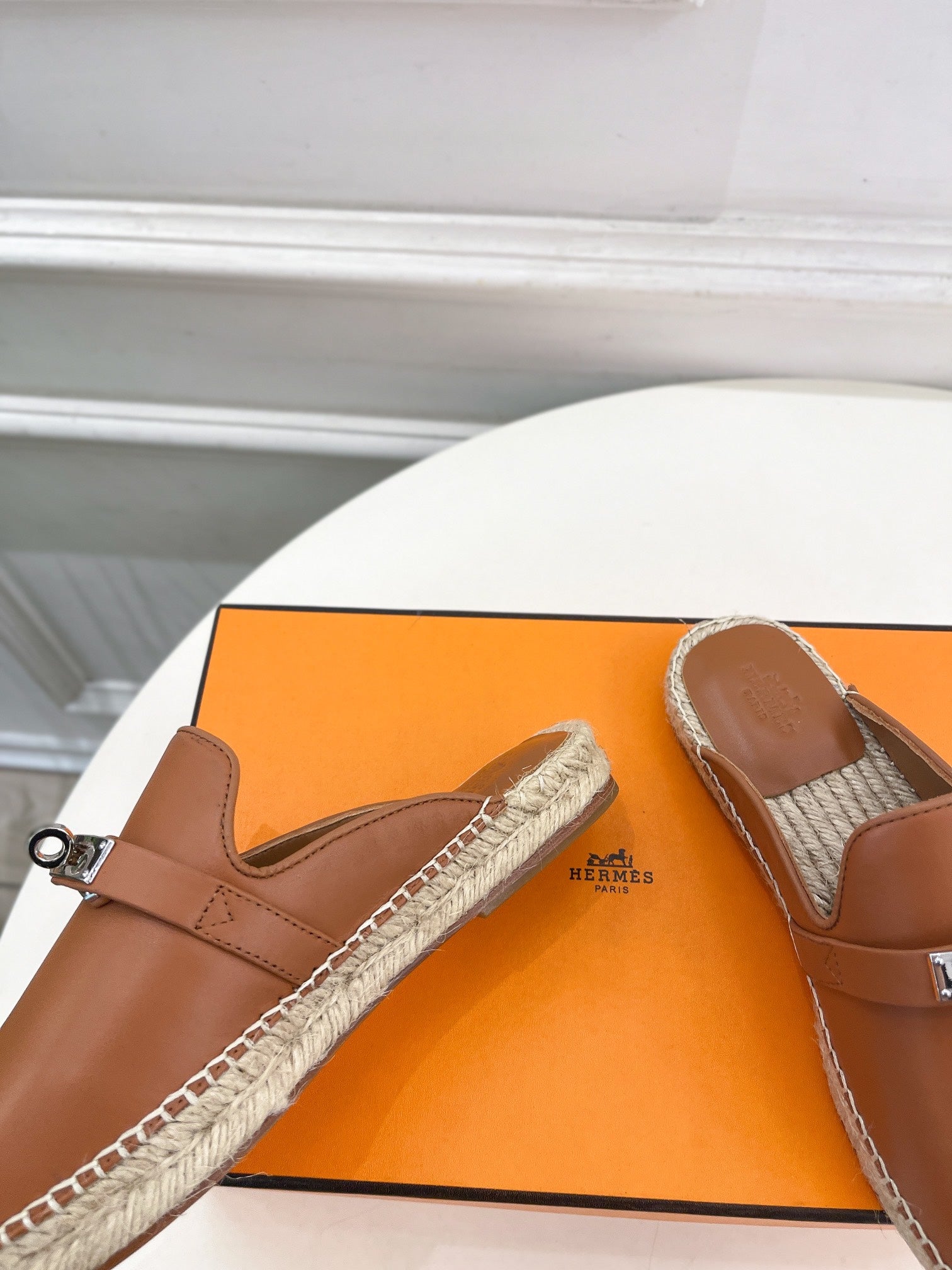 HM Feria Espadrille 20mm Brown Calfskin And Handwoven Hemp Rope 967990