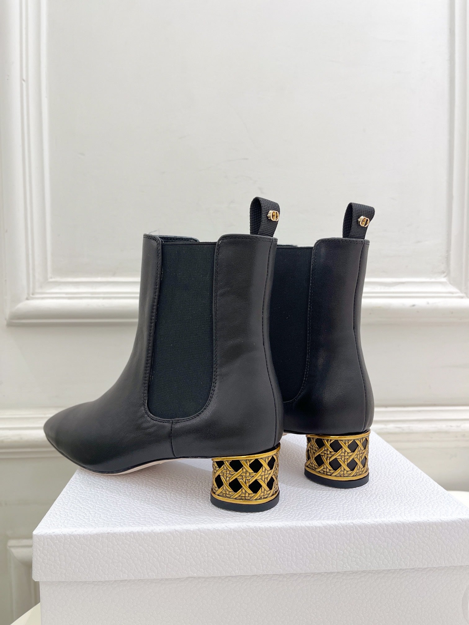 CD Icon Heeled Ankle Boot 40mm Black Calfskin