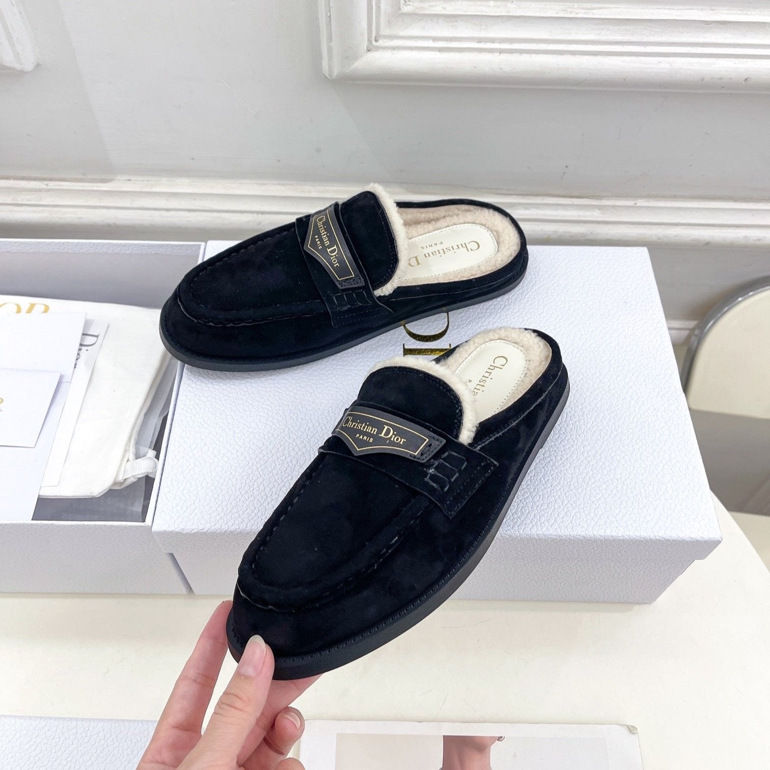 CD Boy Mule Black Suede