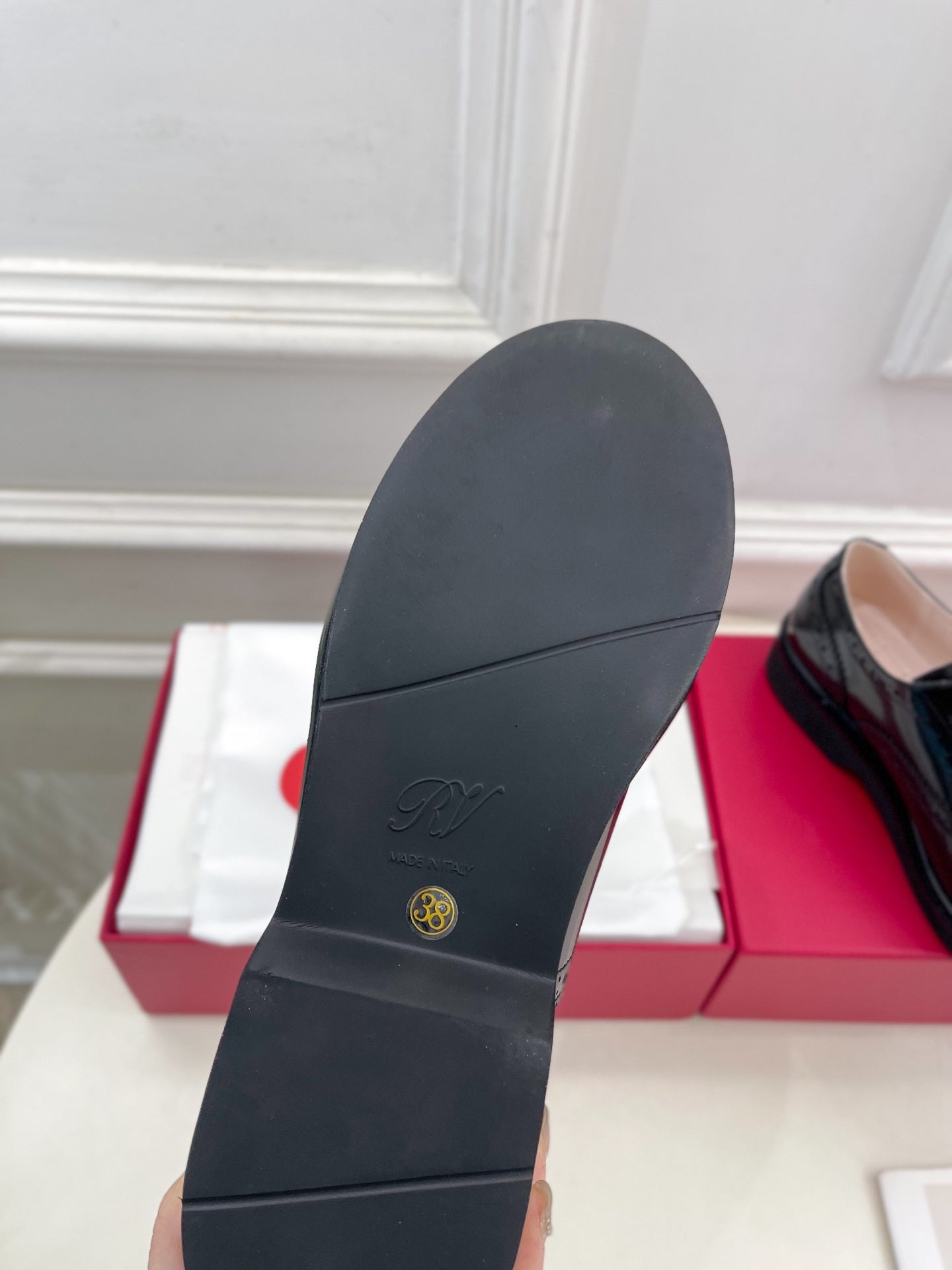 Viv 25 Baroque Rhinestone Derby Loafer Black Cowhide Leather 253580
