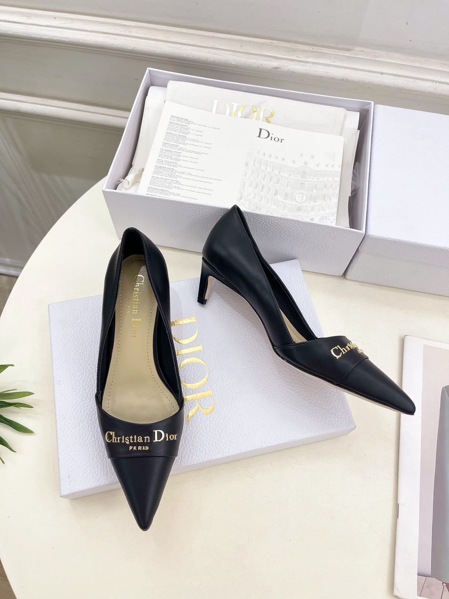 CD 25 Pump High Heels Black Calfskin 307420