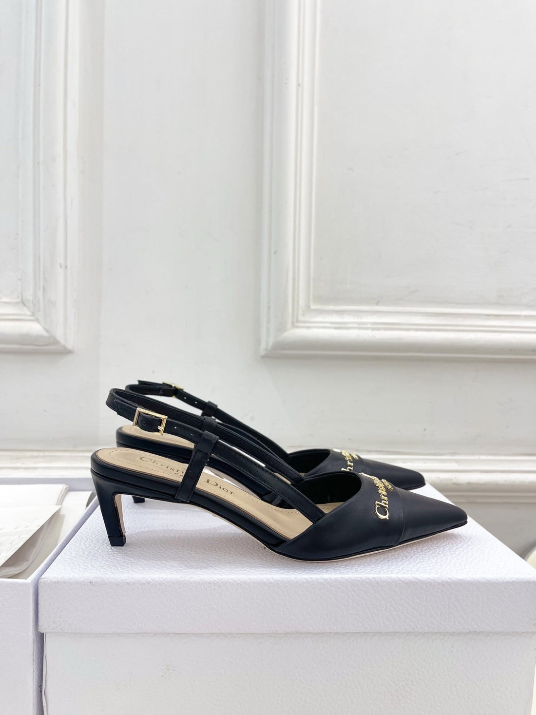 CD 25 Slingback Heel Black Patent Leather 307428