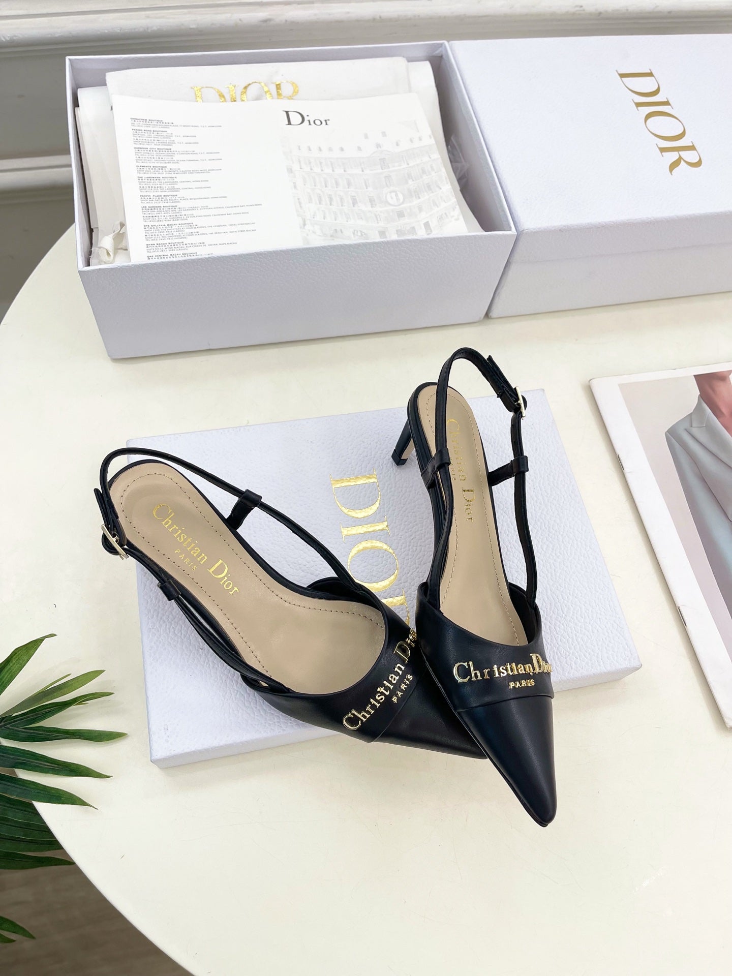 CD 25 Slingback Heel Black Patent Leather 307428