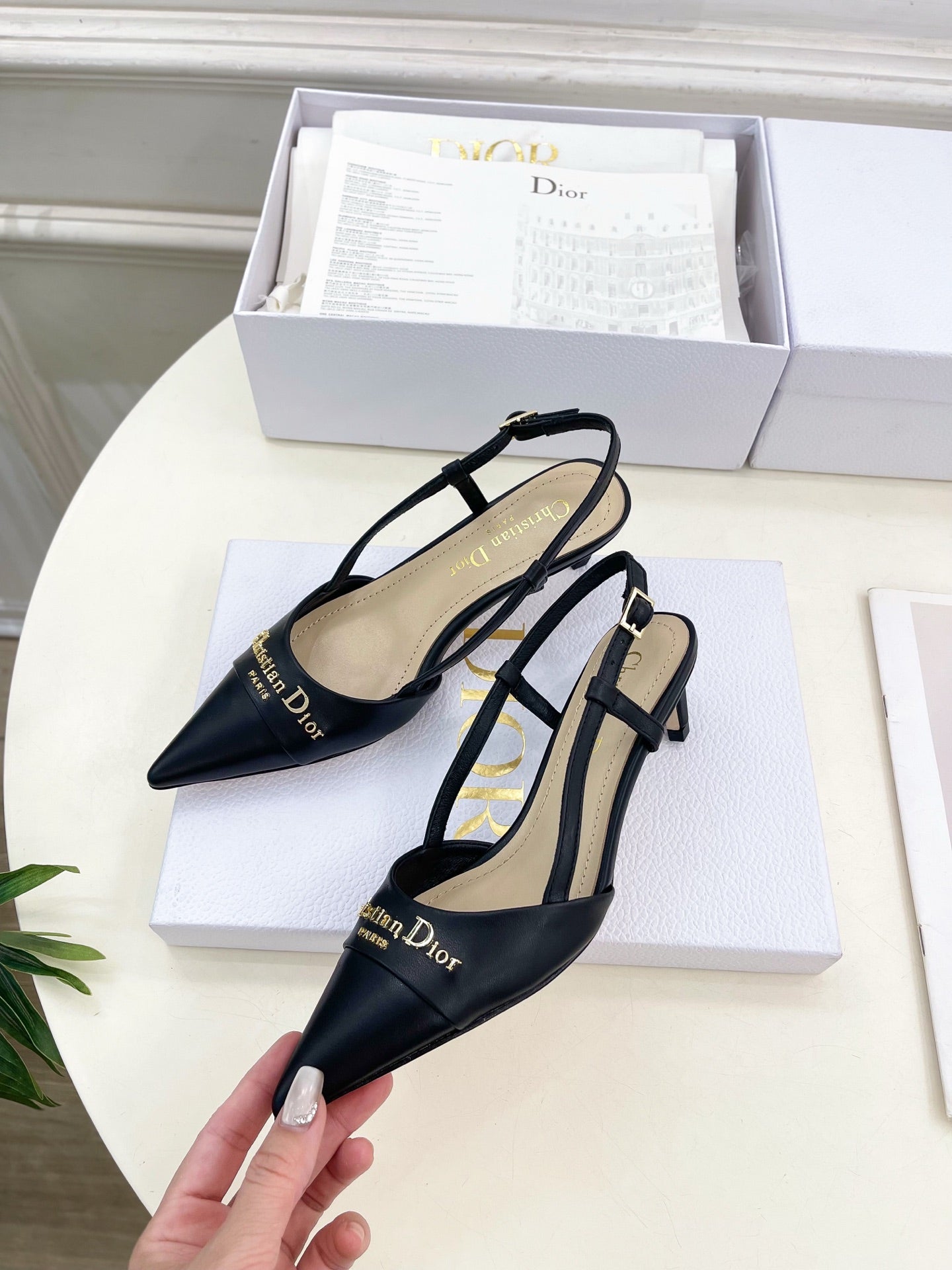 CD 25 Slingback Heel Black Patent Leather 307428