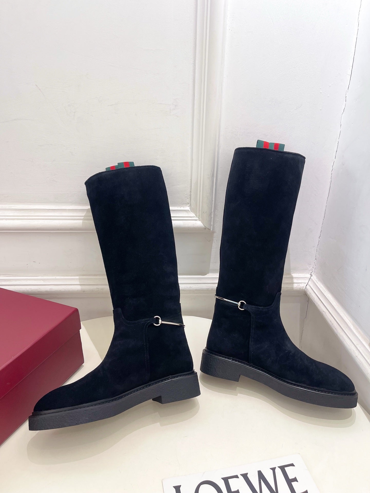 Gucci 25 high boots black suede 435368