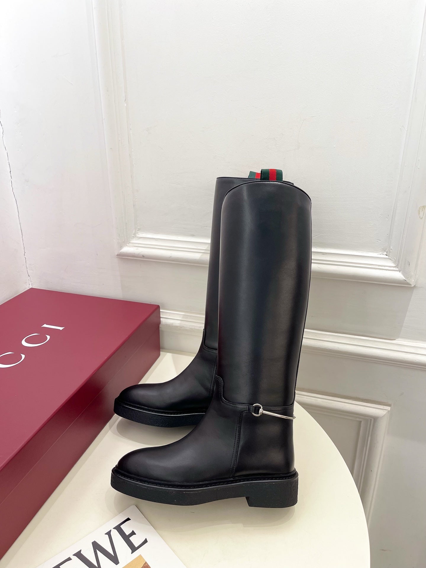 Gucci 25 high boots black calfskin 435372