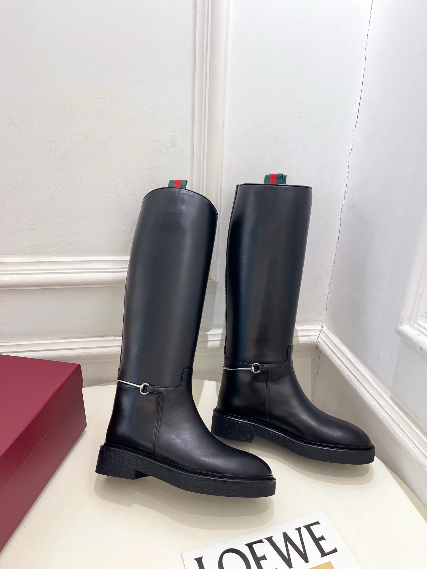 Gucci 25 high boots black calfskin 435372