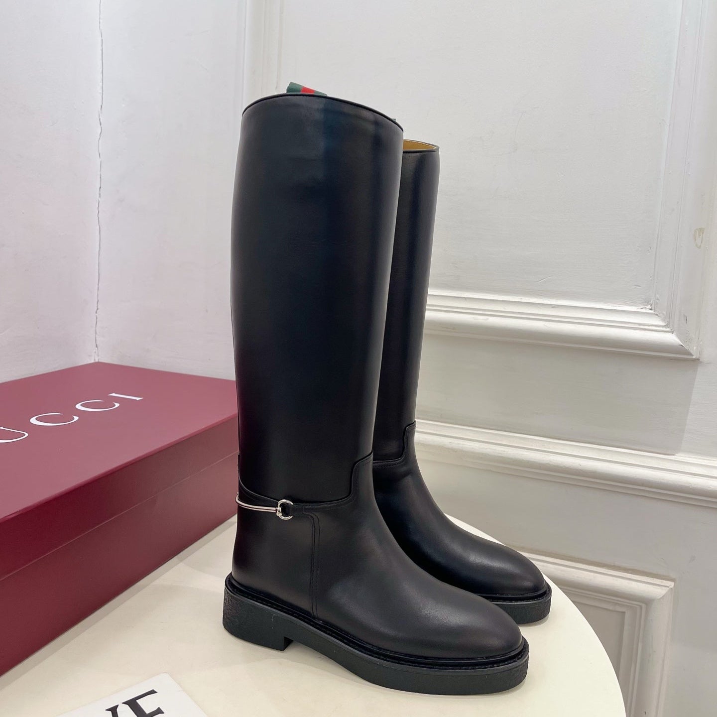 Gucci 25 high boots black calfskin 435372
