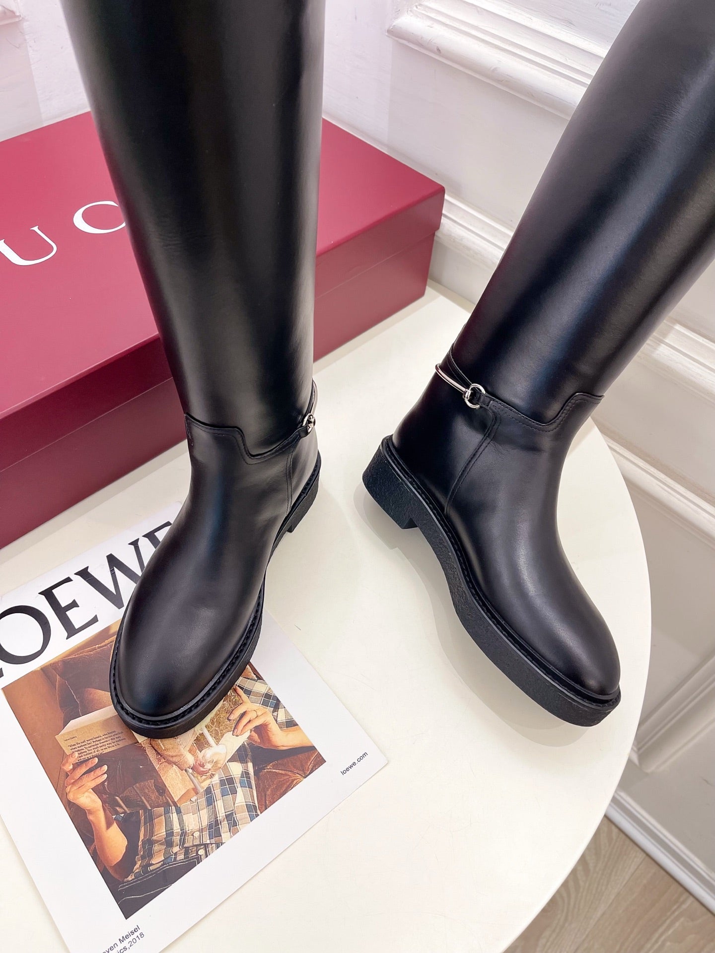 Gucci 25𝐬𝐬 hight boots black calfskin 435372