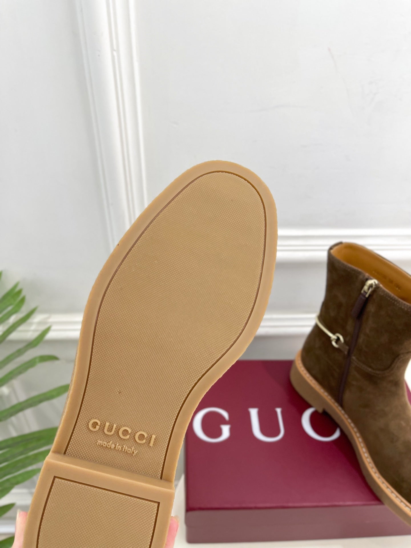 Gucci 25 horsebit ankle boots chestnut brown suede 435376
