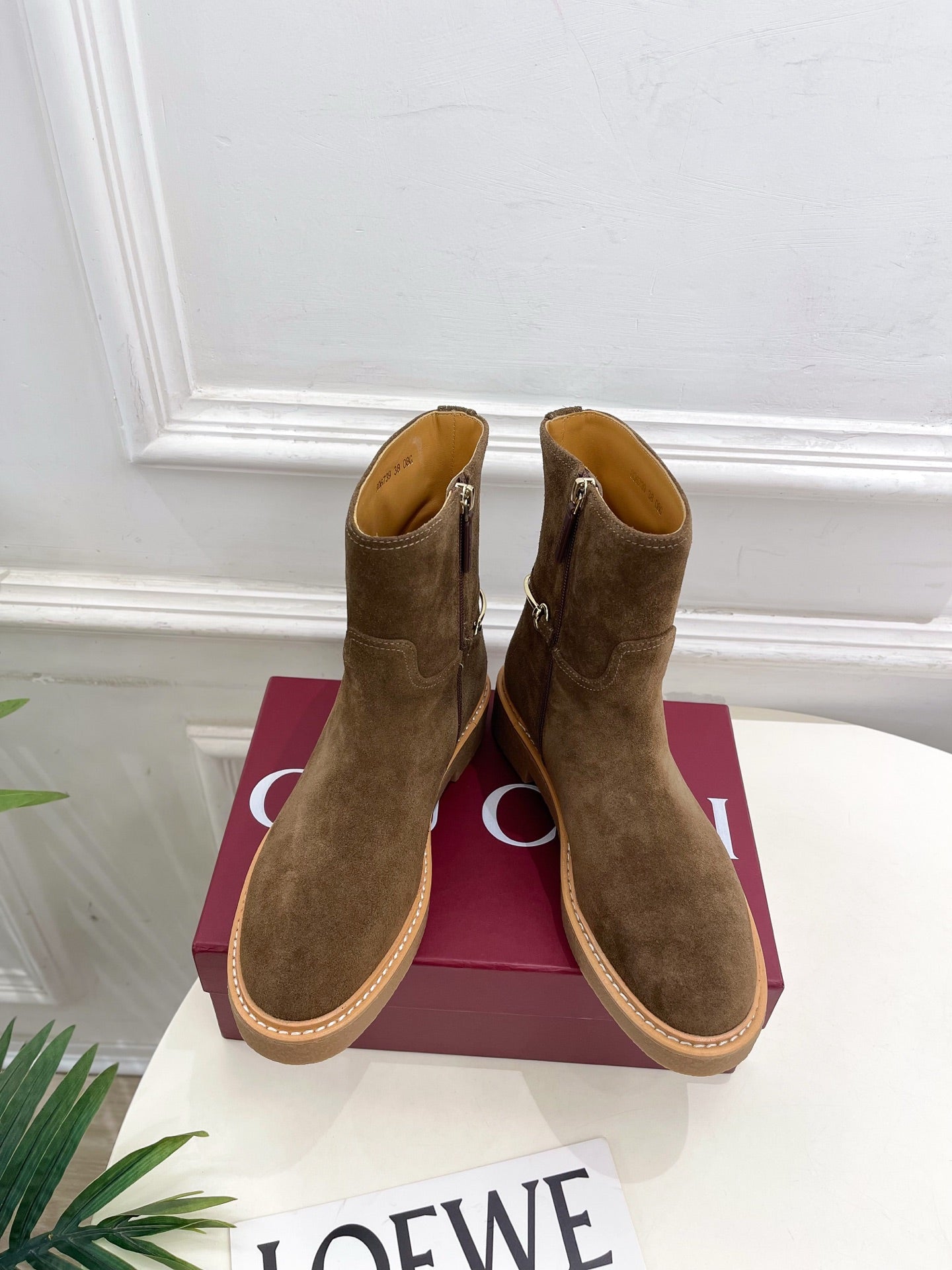 Gucci 25 horsebit ankle boots chestnut brown suede 435376