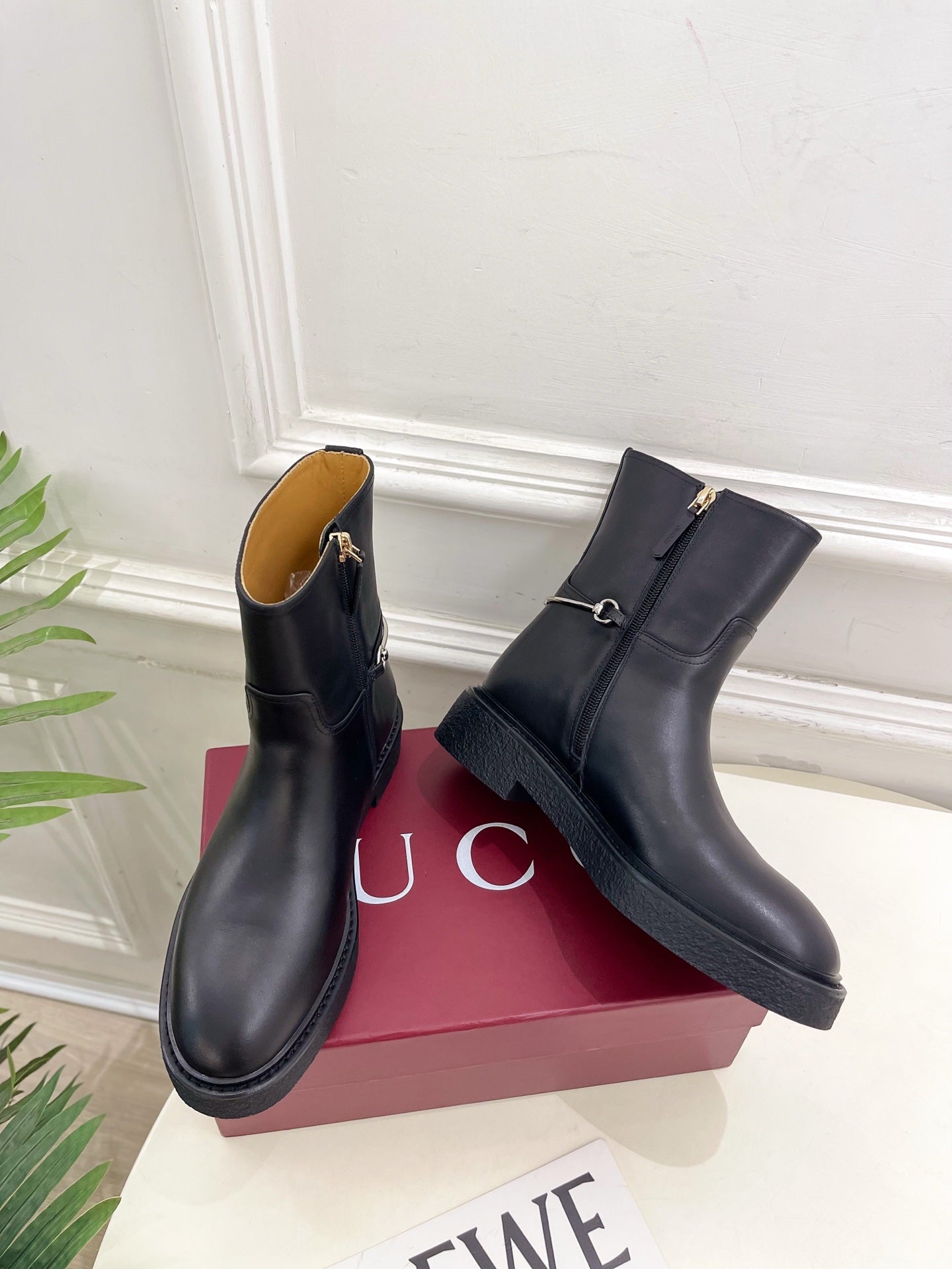 Gucci 25𝐬𝐬 horsebit ankle boots black calfskin 435379