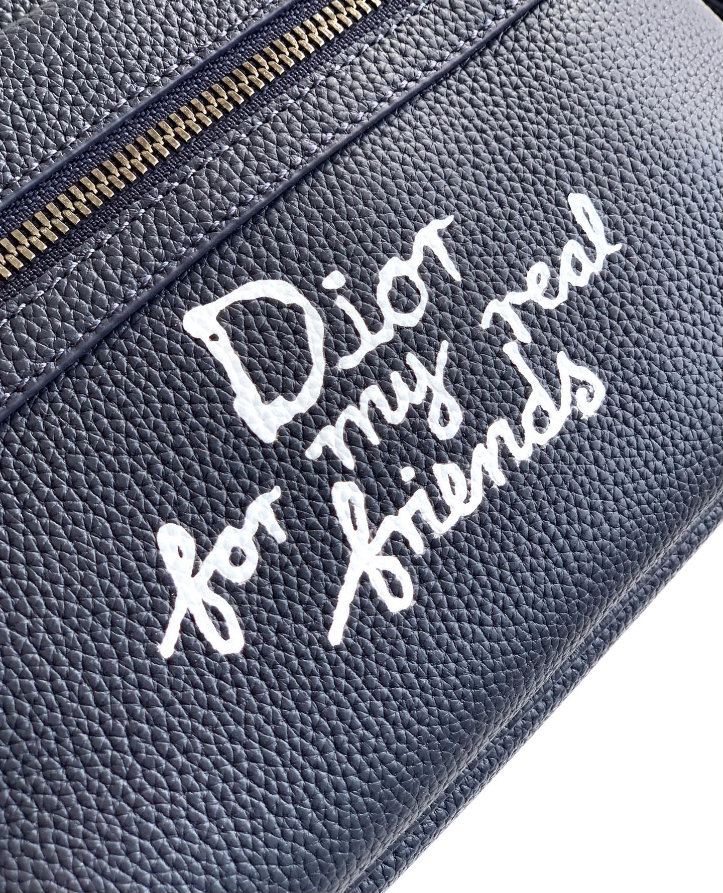 Dior Rider 2.0 Zippered Messenger Bag Navy Blue Cowhide 336245