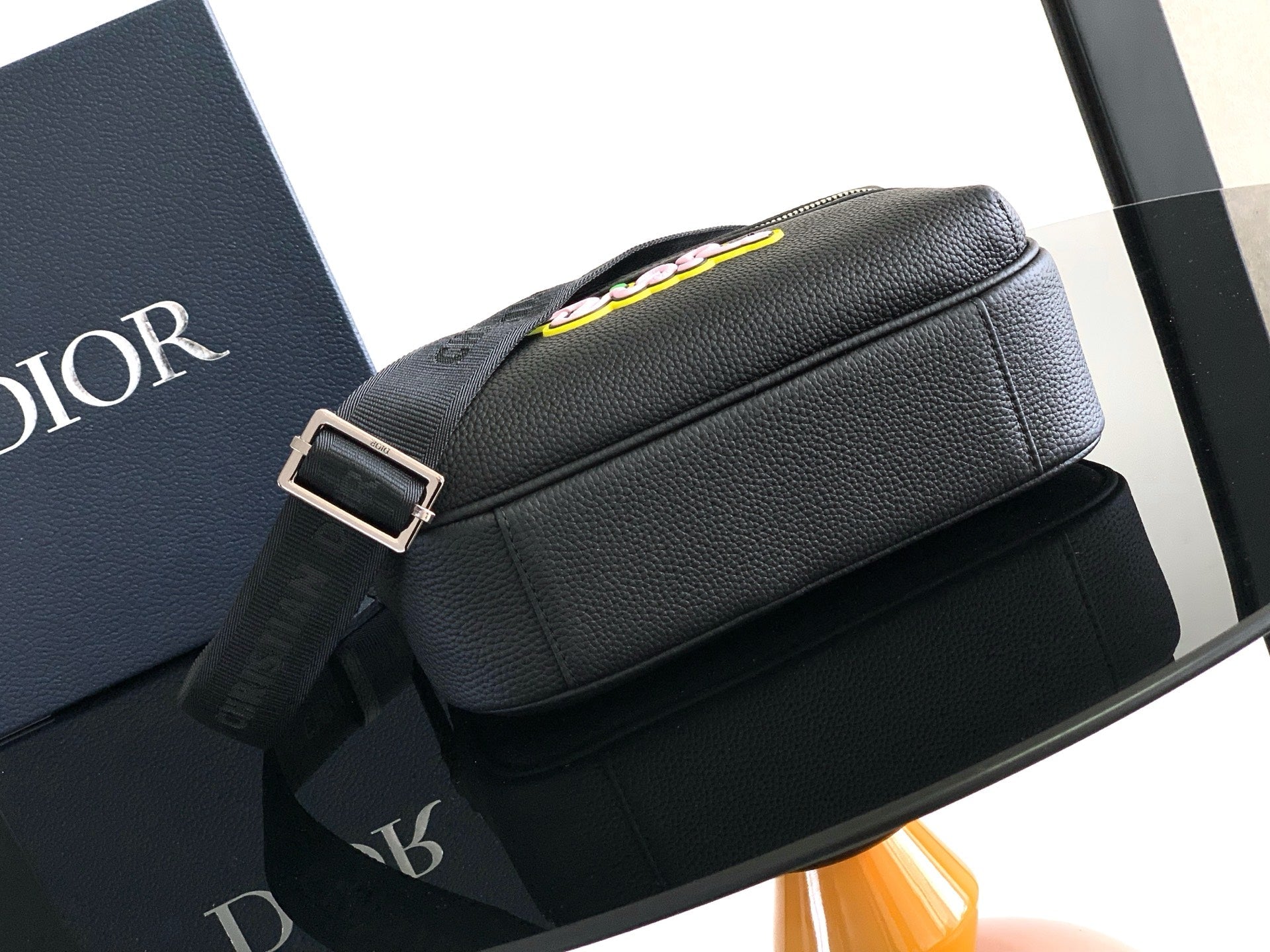 Dior Rider 2.0 Zippered Messenger Bag Black Cowhide 336233