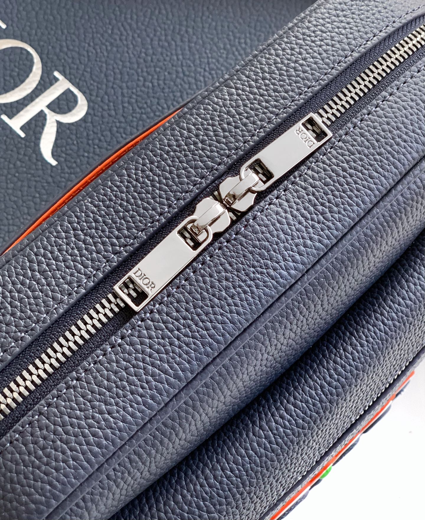 Dior Rider 2.0 Zippered Messenger Bag Navy Blue Cowhide 336236