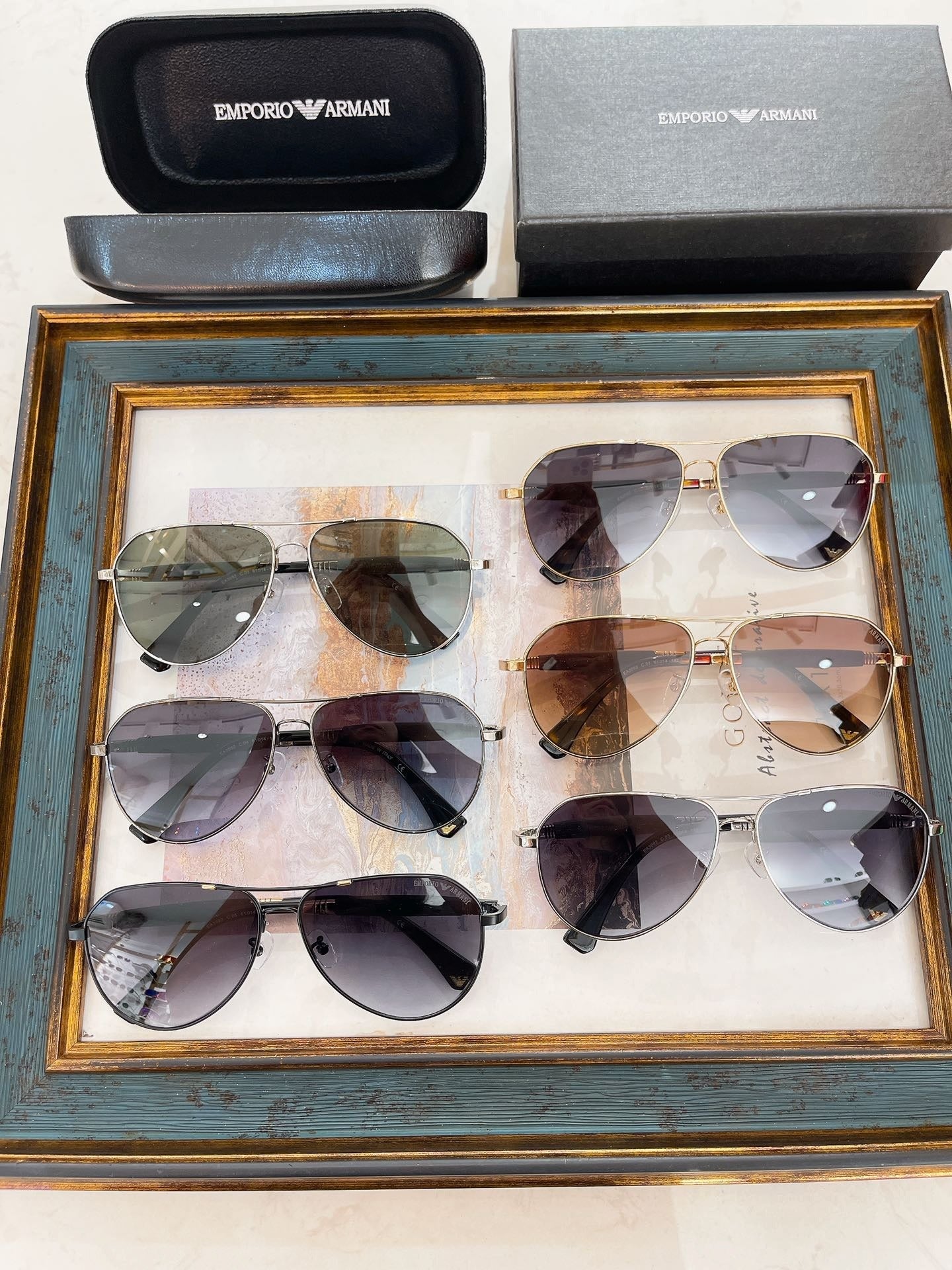 Emporio Armani Aviator Sunglasses Collection with Cases - Multiple Colors