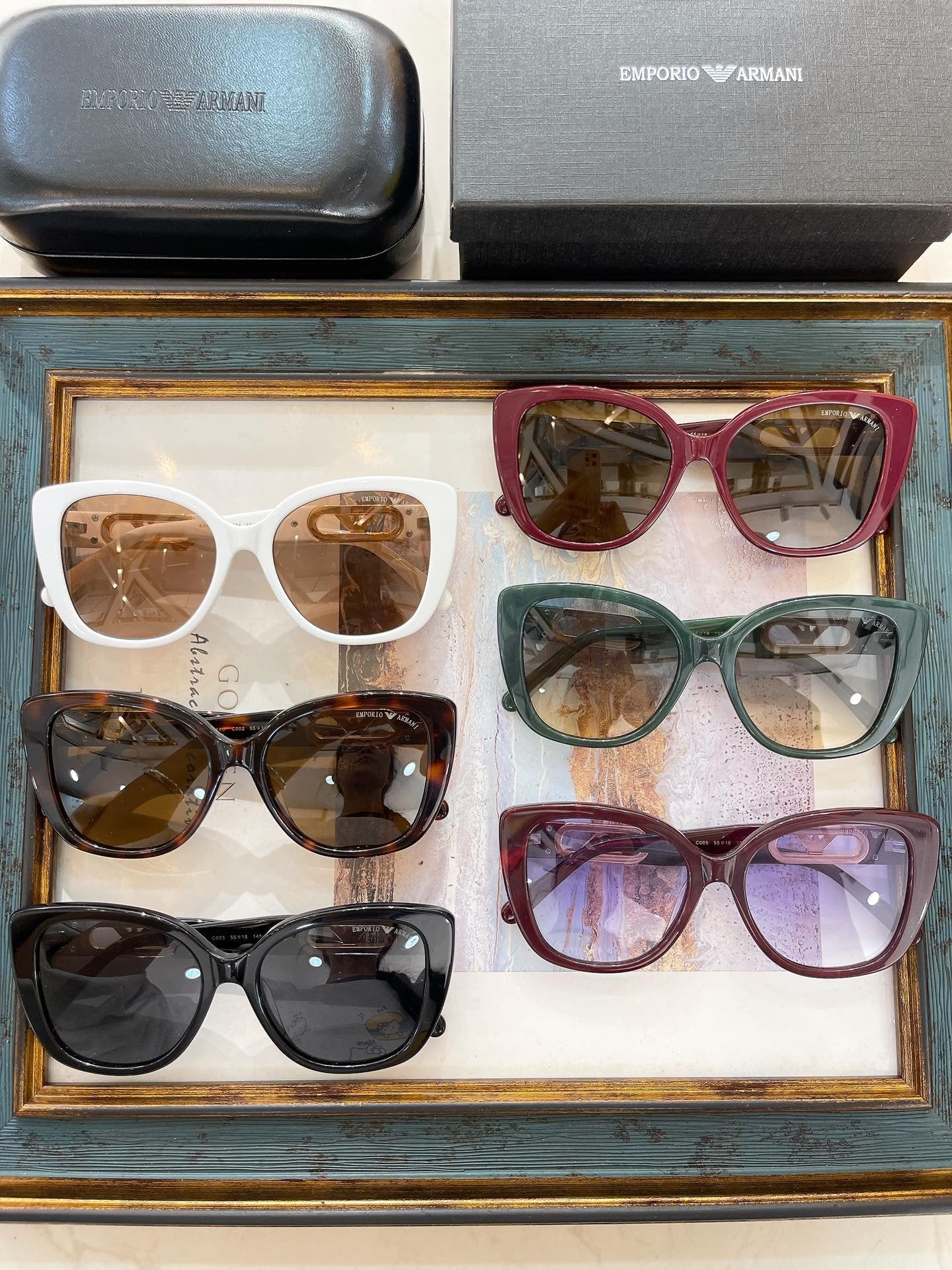 Emporio Armani Women's Cat-Eye Sunglasses with Gold Logo - Multiple Colors