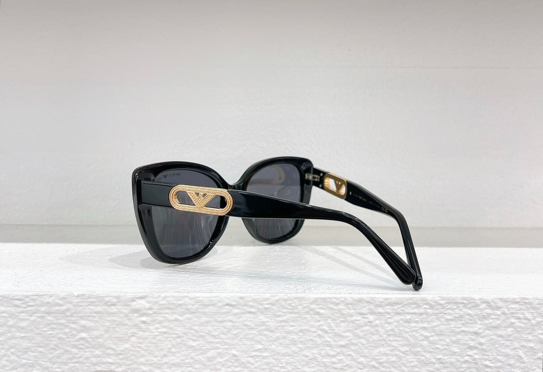 Emporio Armani Cat-Eye Sunglasses with Gold Logo Detail - Multiple Colors