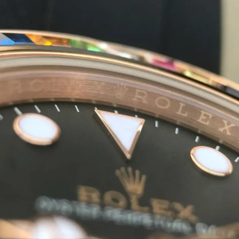 YACHT MASTER 1 GOLDEN DIAMOND BEZEL BLACK DIAL 40MM