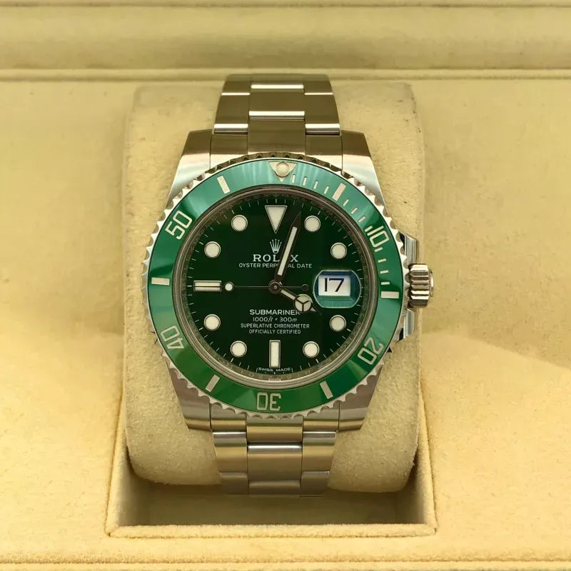 Rolex Submariner 116610LV-0002 Black Disk Watch (Green Water Ghost)