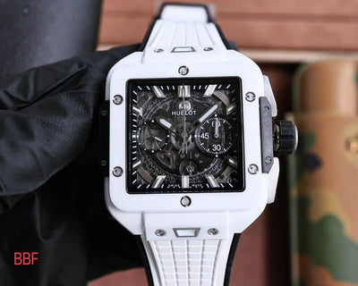 Hublot Square Bang Unico King Gold with Black Dial and Rubber Strap