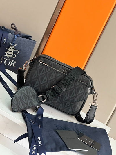 Christian Dior Explorer Bag | Black Diamond Quilted Leather Crossbody