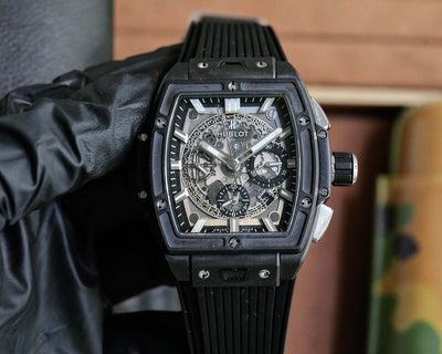 Hublot Square Bang with Skeletonized Dial and Black Case