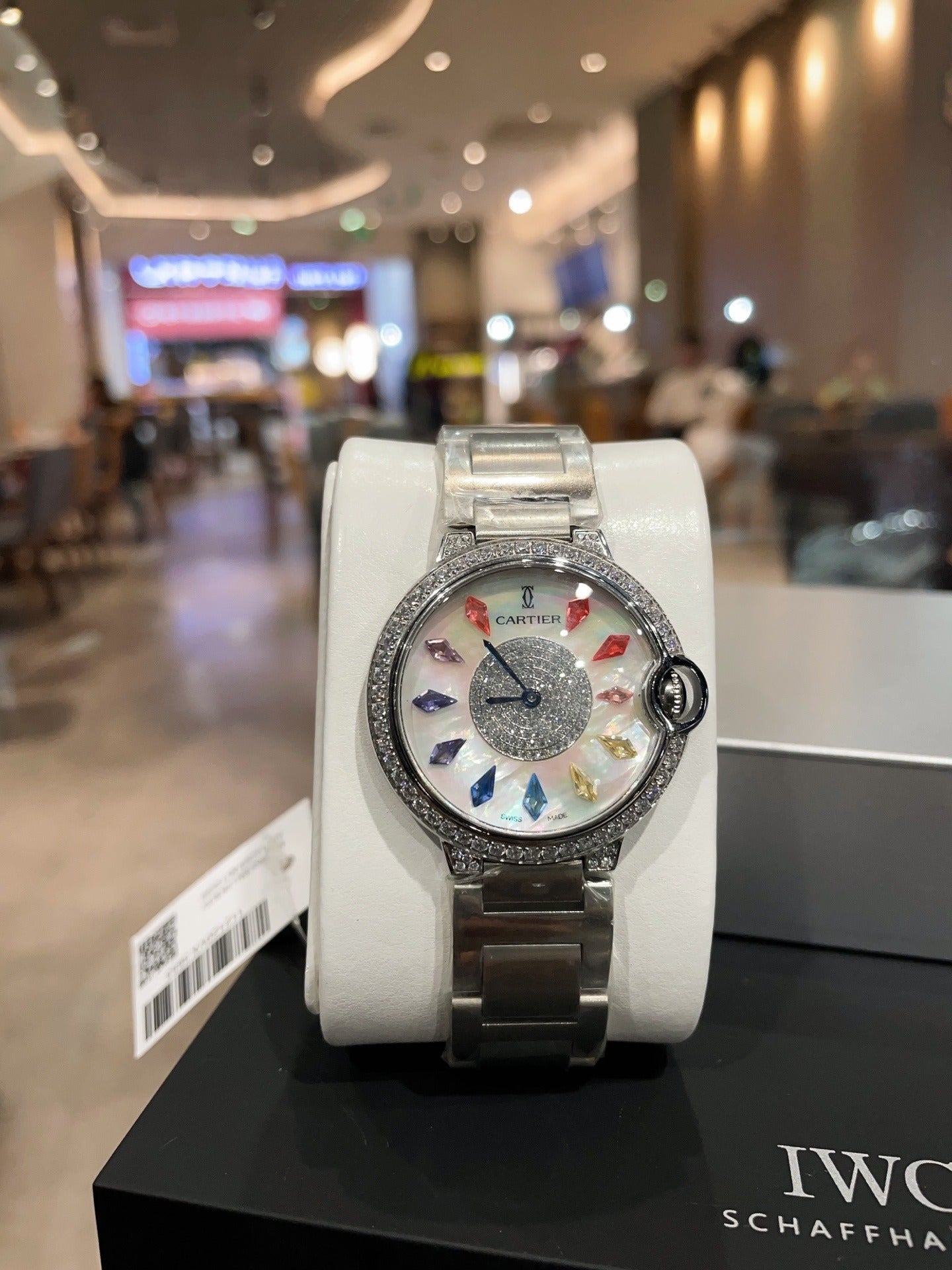 Cartier Ballon Bleu with Diamond Bezel and Mother-of-Pearl Gemstone Dial
