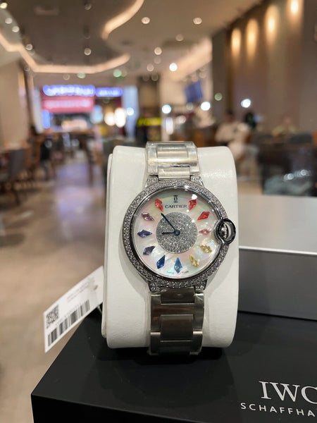 Cartier Ballon Bleu with Diamond Bezel and Mother-of-Pearl Gemstone Dial