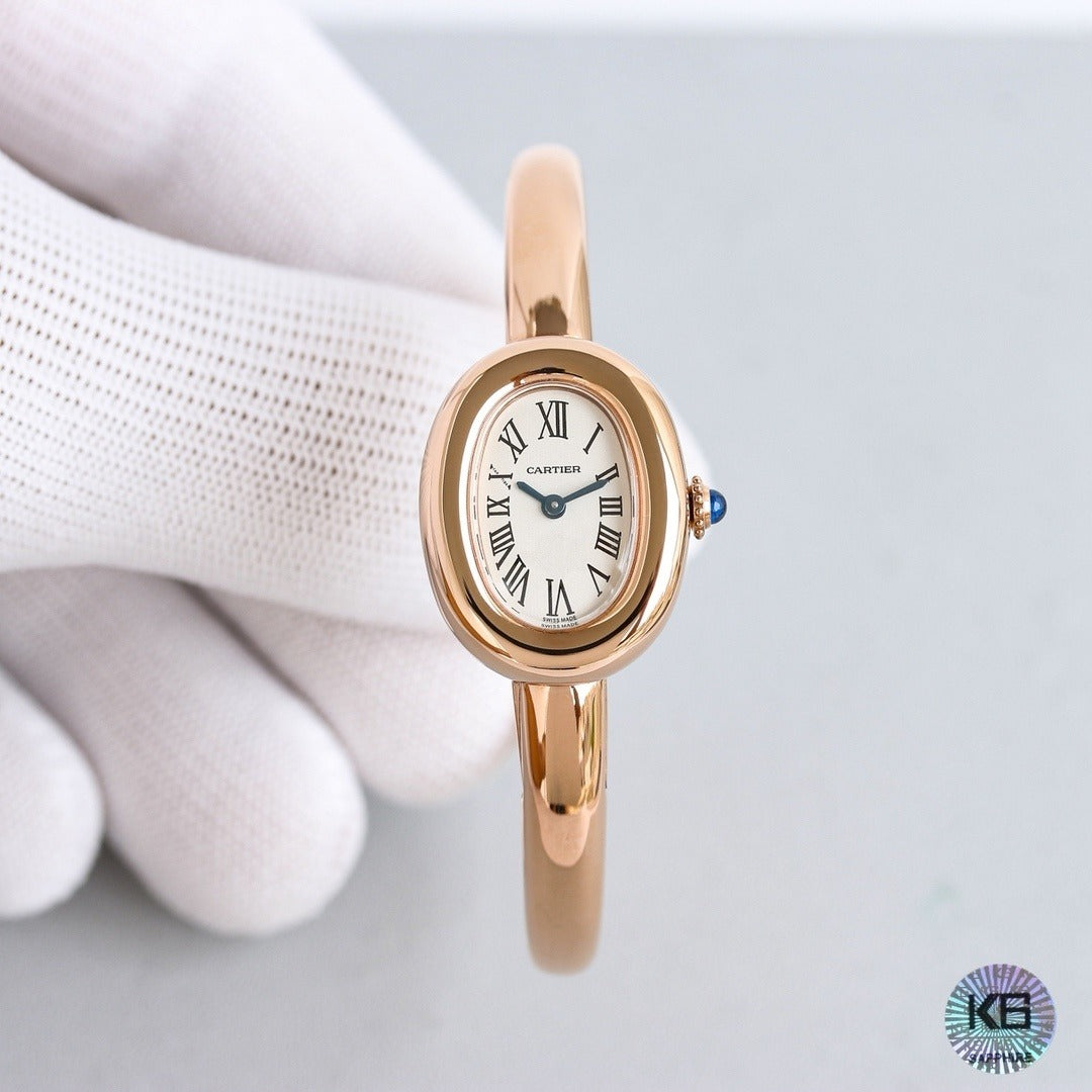 Rose Gold Cartier Baignoire Bangle Watch