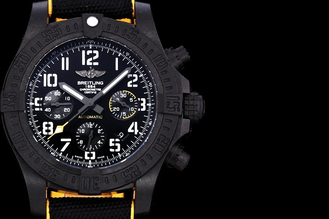 Breitling Avenger Hurricane Automatic Chronograph | Black Breitlight & Yellow Accents