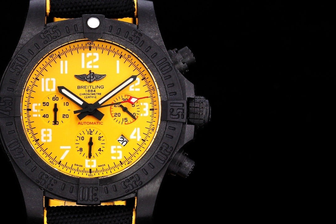 Breitling Avenger Hurricane Automatic Chronograph | Yellow Dial Breitlight