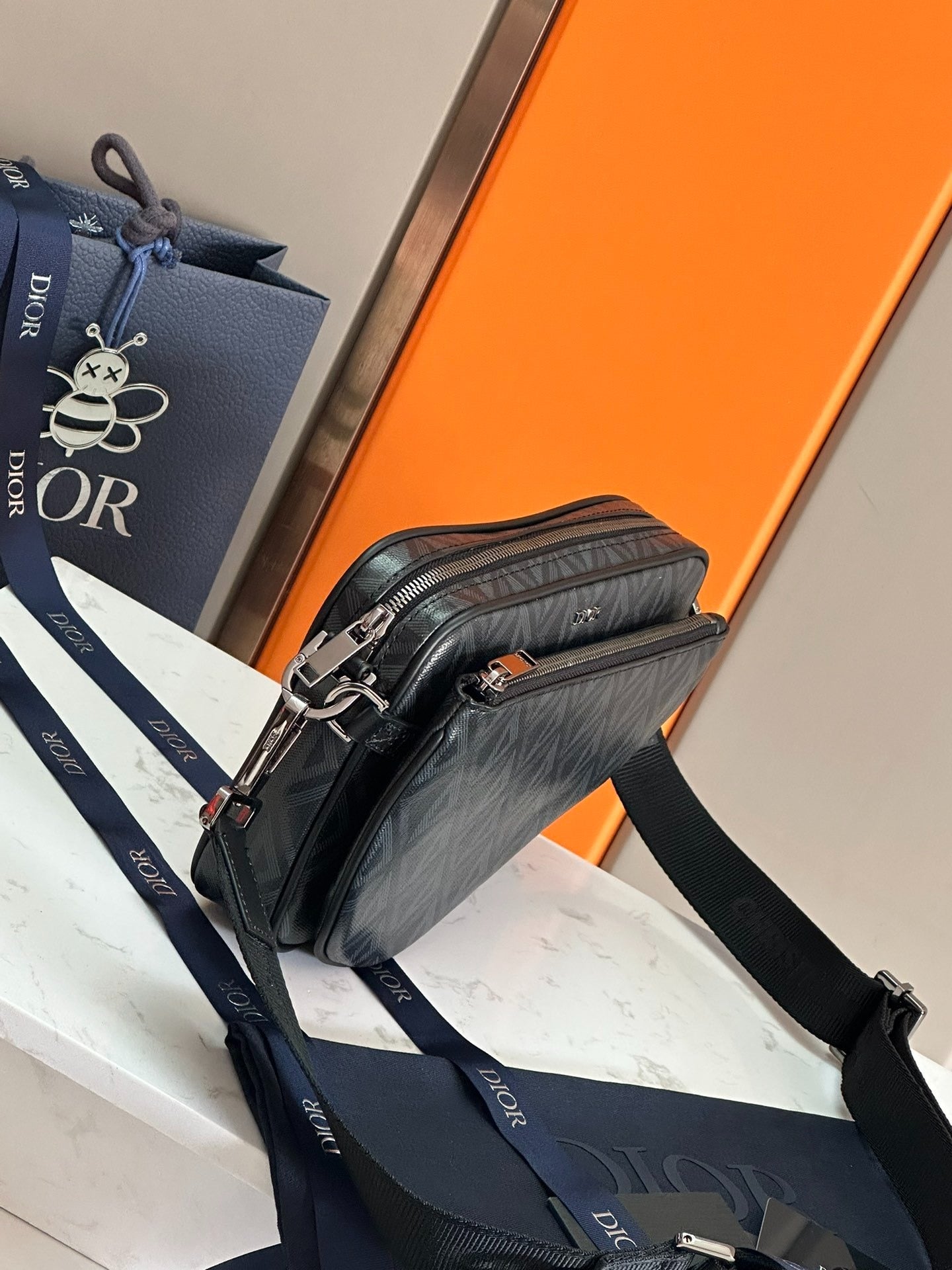 Christian Dior Explorer Bag | Black Diamond Quilted Leather Crossbody
