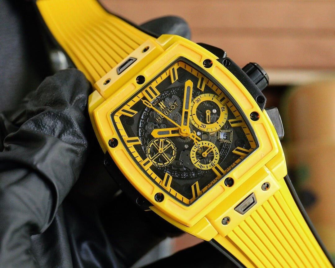 Hublot Square Bang with Skeletonized Dial and Black Case