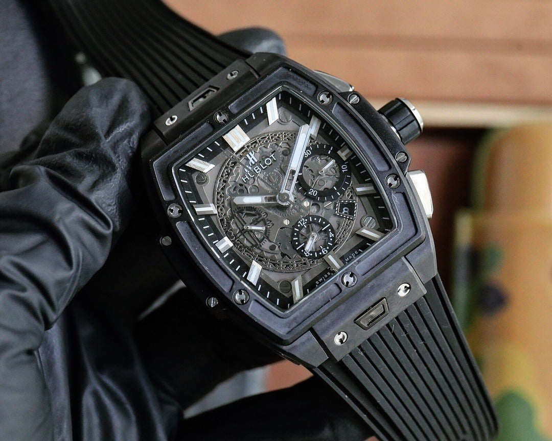 Hublot Square Bang with Skeletonized Dial and Black Case