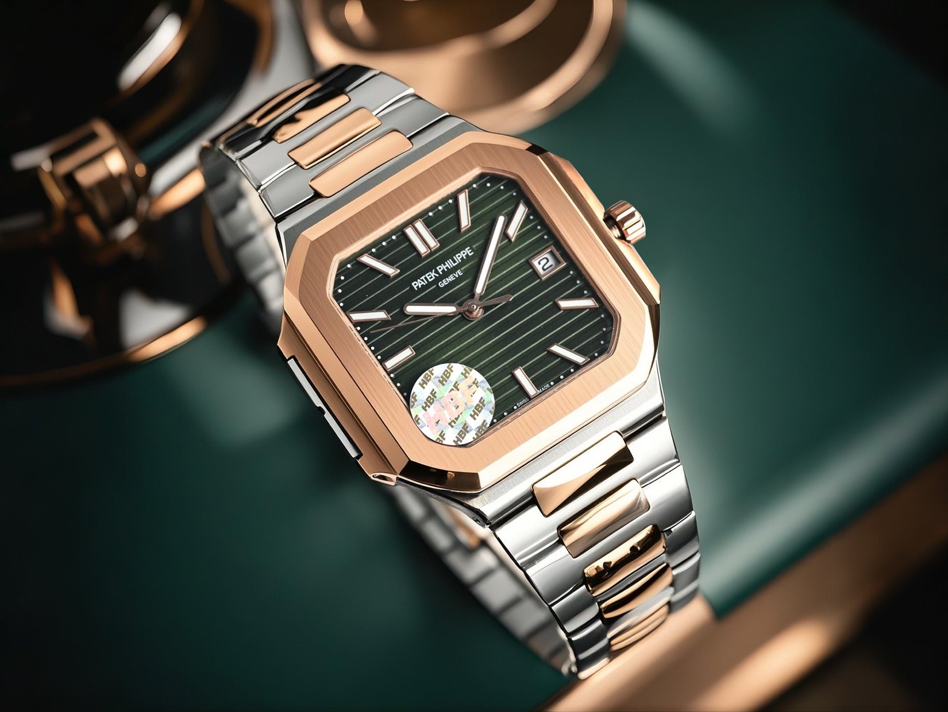 Patek Philippe Nautilus Style Two-Tone Automatic Watch | Rose Gold & Steel, Multiple Dials