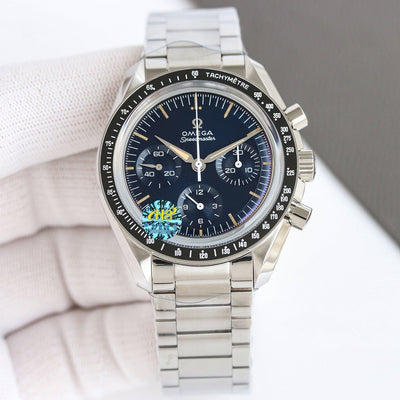 Omega Speedmaster with Blue Dial and Sub-dials on Bracelet