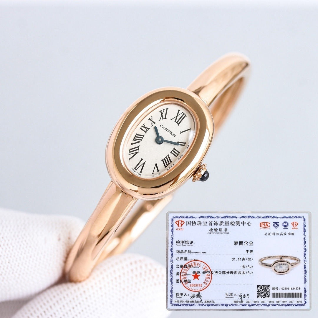 Rose Gold Cartier Baignoire Bangle Watch