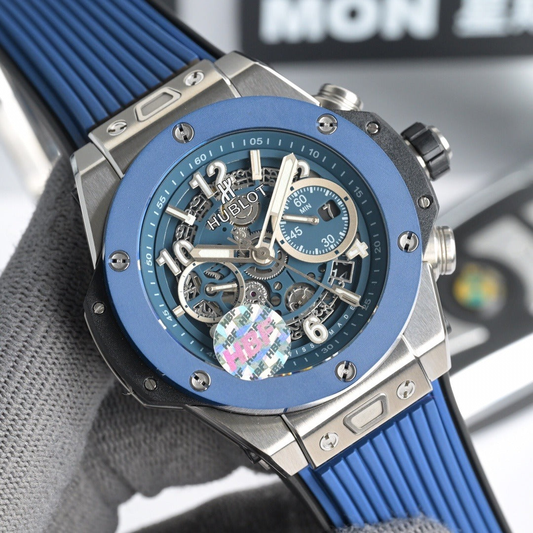Hublot Big Bang Unico in Titanium with Blue Dial and Strap
