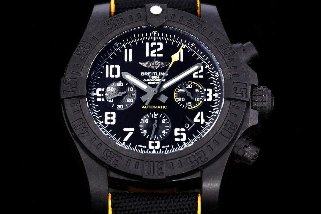 Breitling Avenger Hurricane Automatic Chronograph | Black Breitlight & Yellow Accents