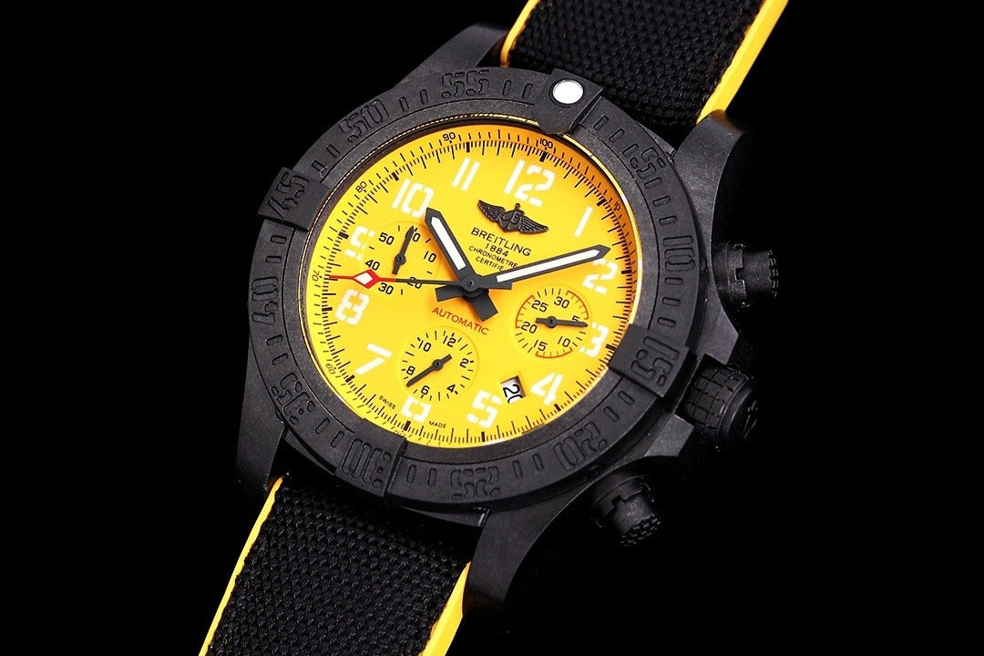 Breitling Avenger Hurricane Automatic Chronograph | Yellow Dial Breitlight