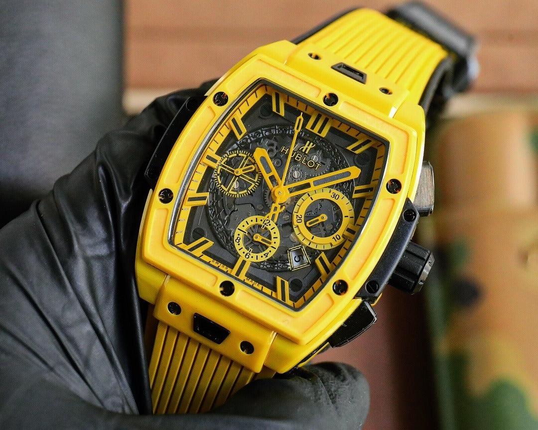 Hublot Square Bang with Skeletonized Dial and Black Case