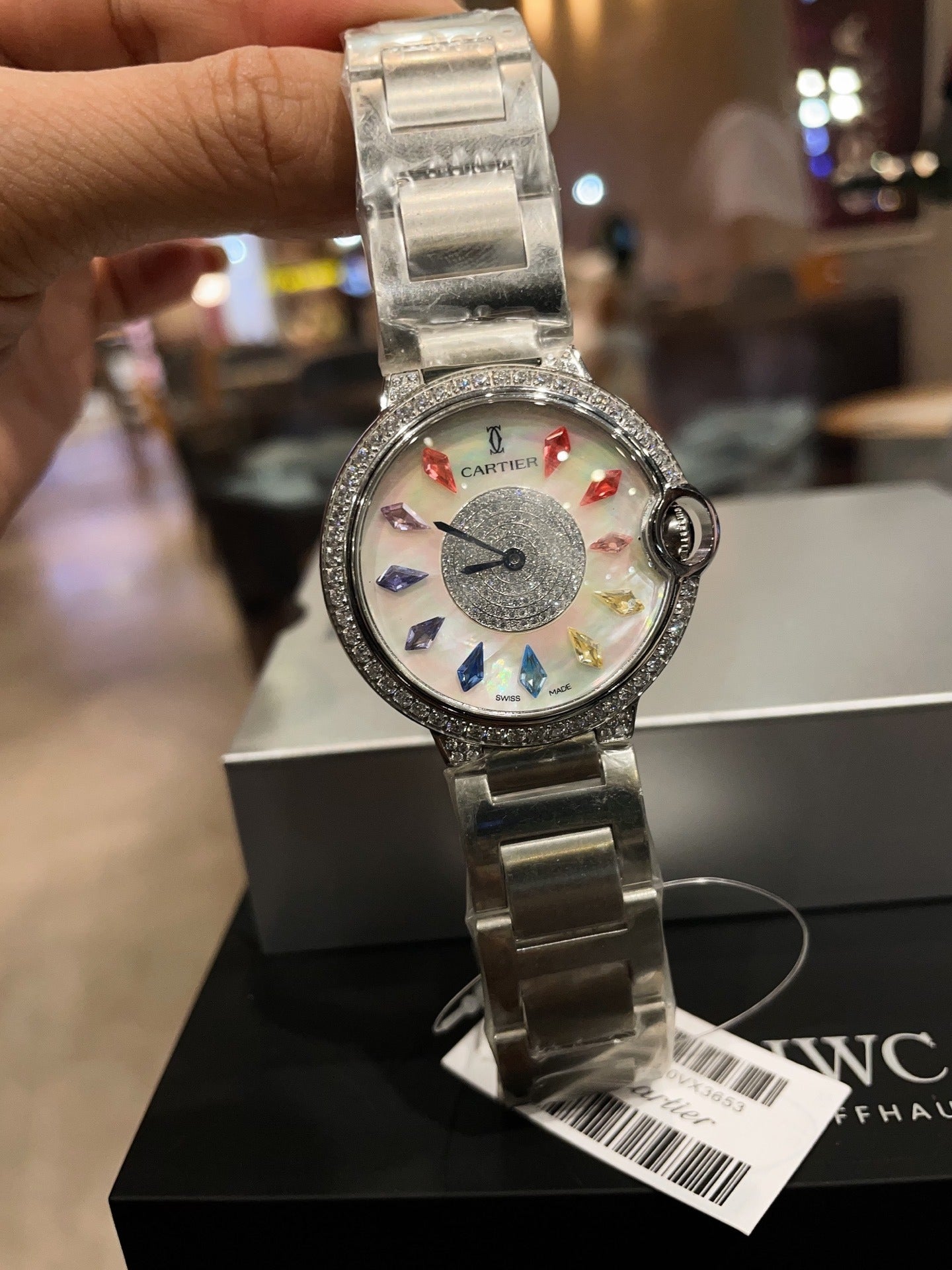 Cartier Ballon Bleu with Diamond Bezel and Mother-of-Pearl Gemstone Dial