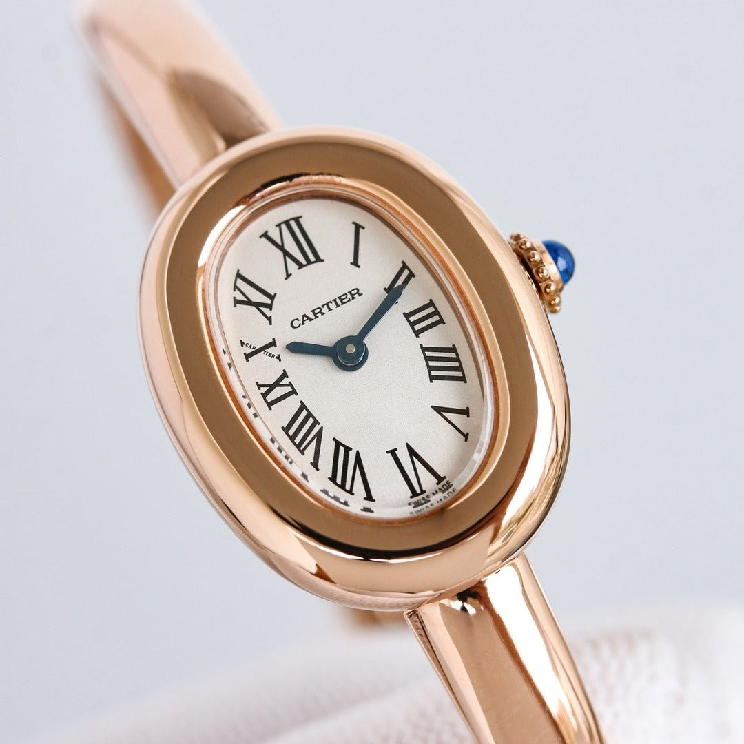 Rose Gold Cartier Baignoire Bangle Watch