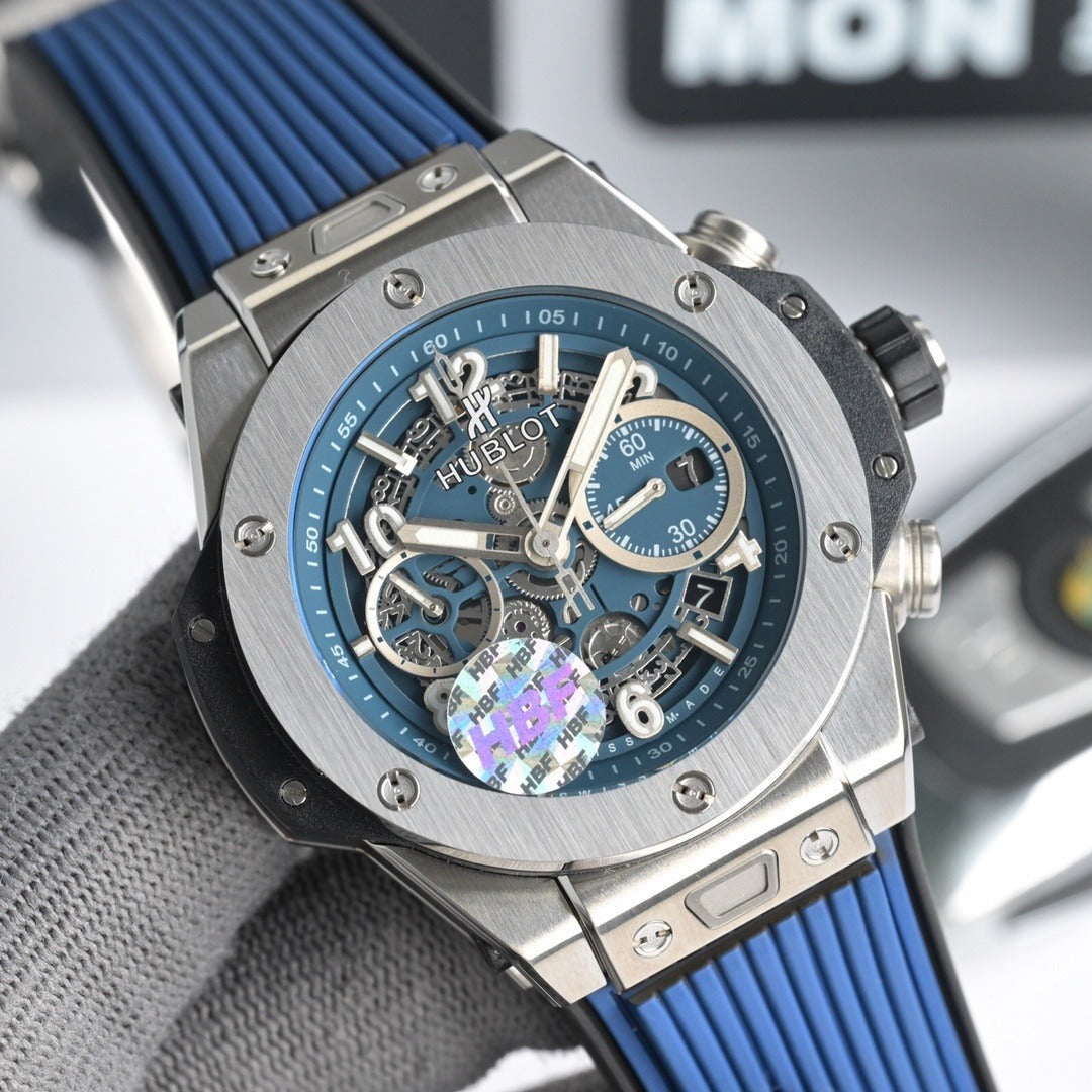 Hublot Big Bang Unico in Titanium with Blue Dial and Strap